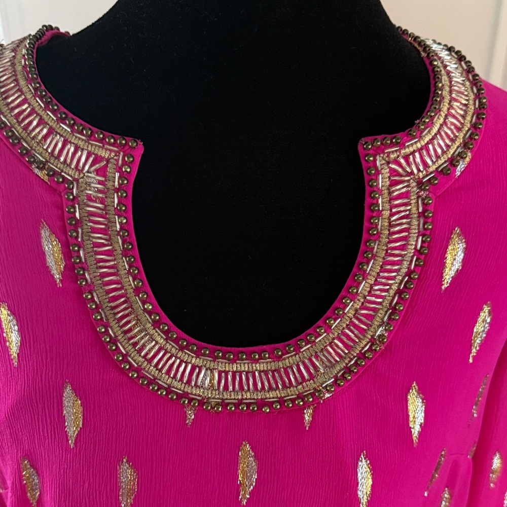 Lilly Pulitzer Pink Dress with Gold Accents - Picture 2 of 10